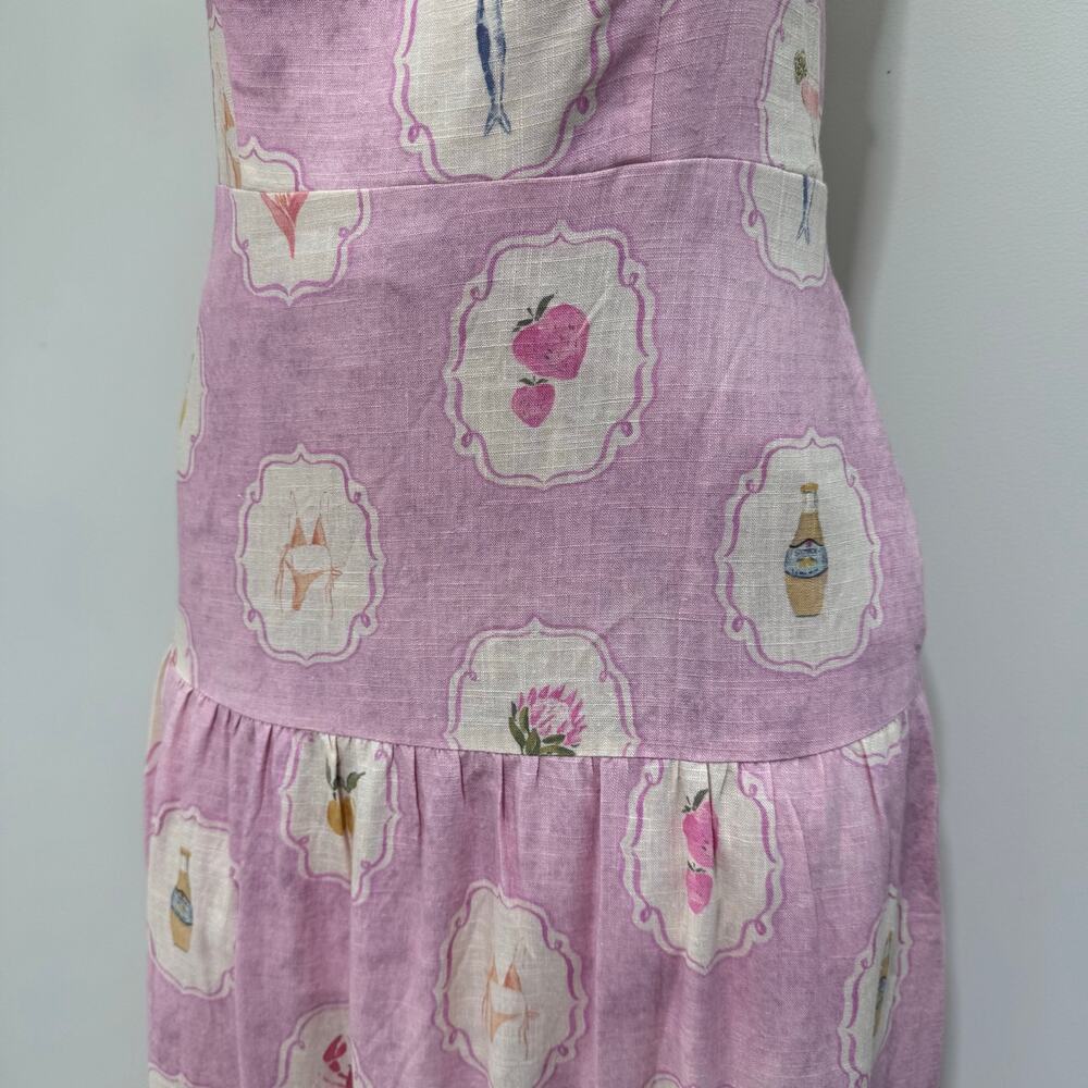 NWT Few Moda ANAYA Ziggy Linen Blend Dress size 4 Pink Beach Tropical Resortwear - Picture 5 of 13